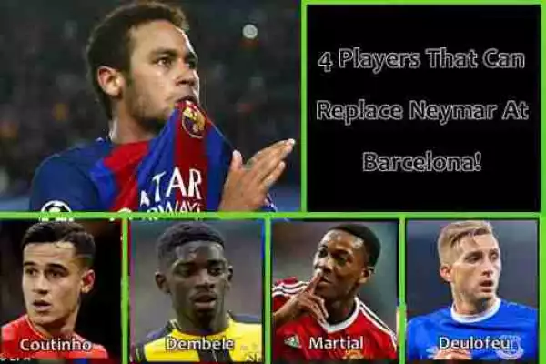 See The 4 Players That Could Be Considered As Neymar’s Replacement At Barcelona